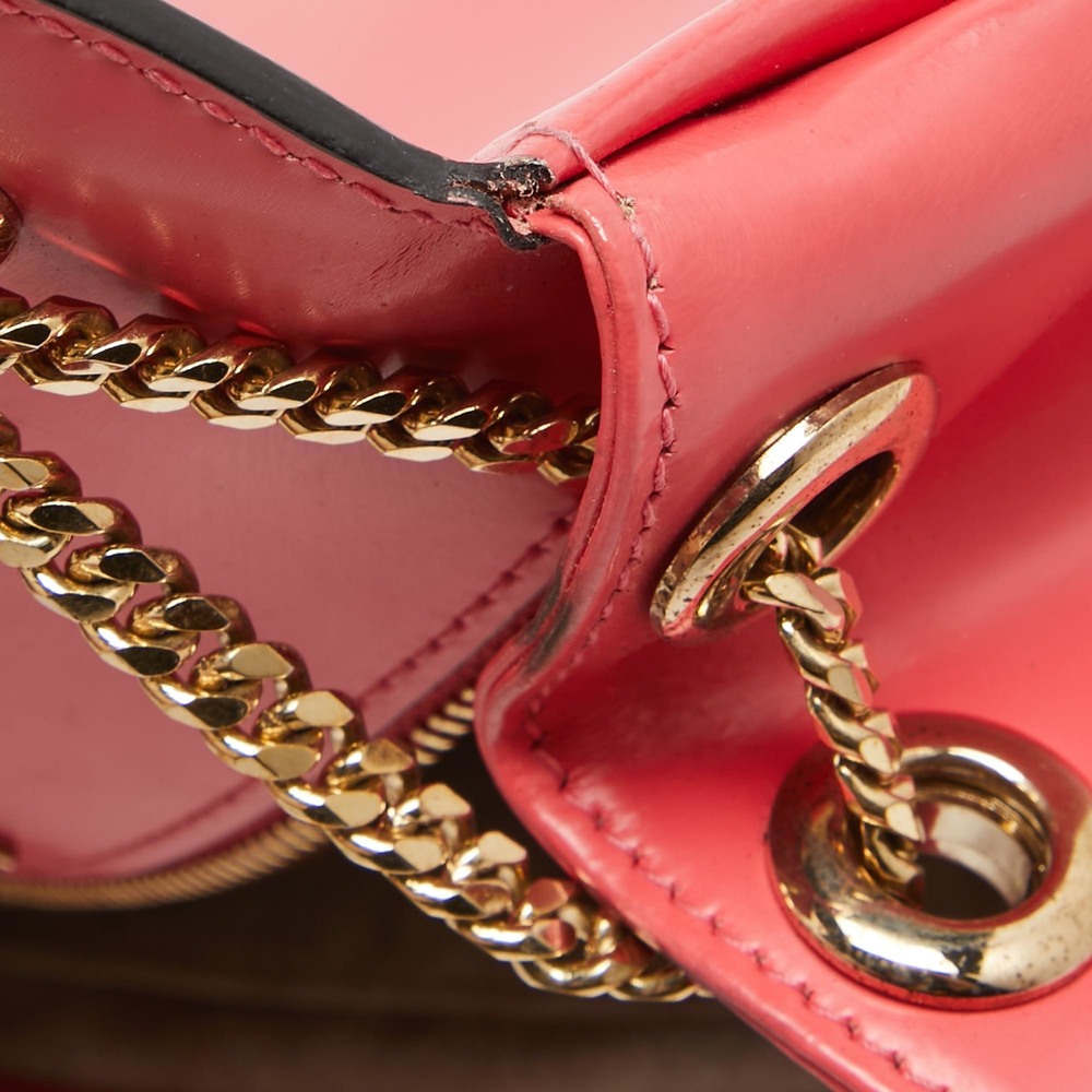 JIMMY CHOO Coral Pink Leather Alba Shoulder Bag - Picture 6 of 8